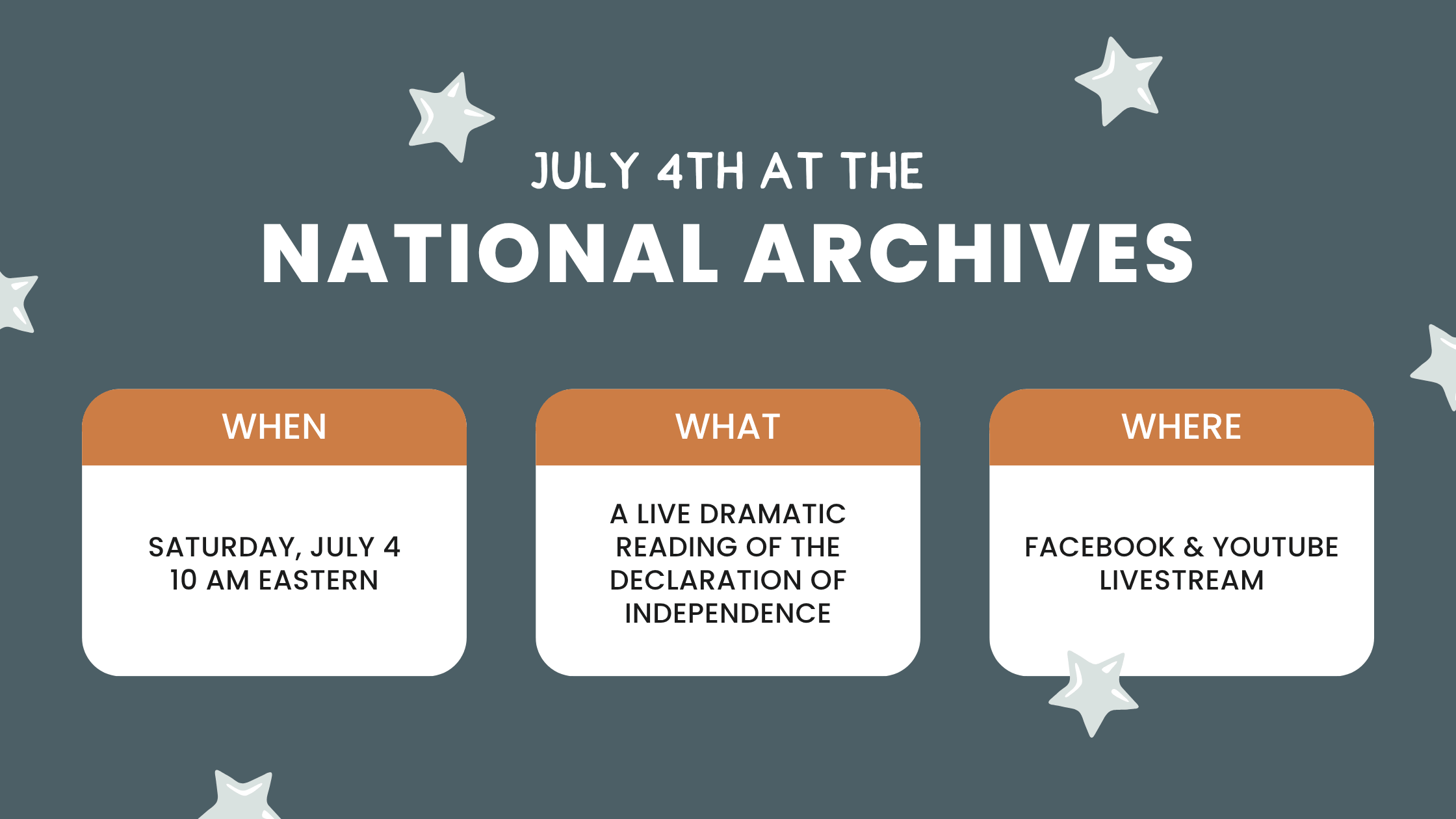 Livestream 4th of July event with the National Archives