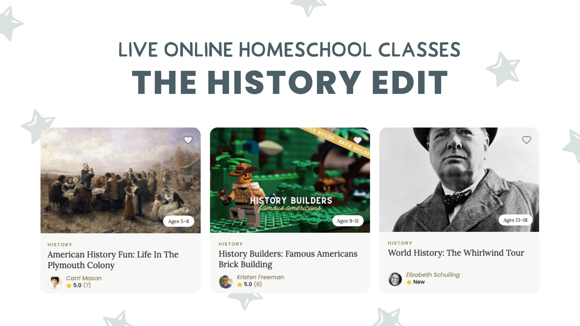 Live online history classes for homeschool families